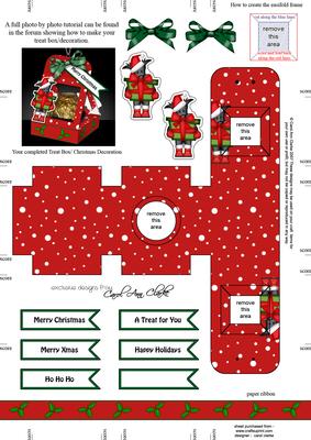 Scottie Dog 3D Xmas Treat Box Tree Decoration Easifold Frame