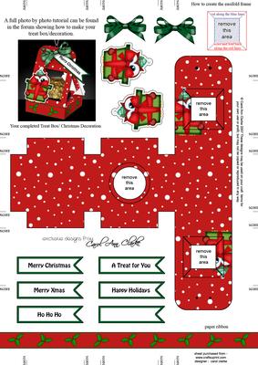 Little Owl 3D Xmas Treat Box Tree Decoration Easifold Frame