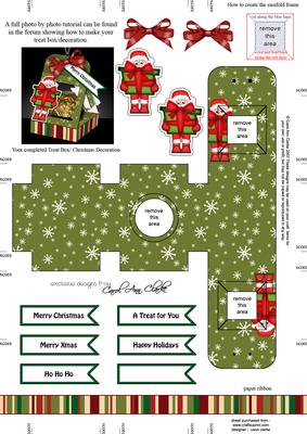 Santa 3D Xmas Treat Box Tree Decoration Easifold Frame