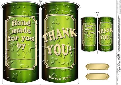Thank You Beer Can Shaped Card