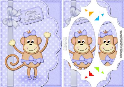 A5 Tu Tu Monkey Scallop Corners and Pyramage