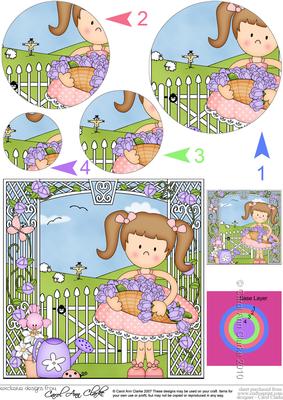 Girlz Liz's Flower Basket Circle Pyramage Topper