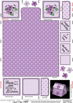 Pretty Violas 3D Fancifold Treat Favour Box