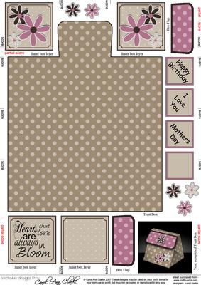 Ditsy Daisies 3D Fancifold Treat Favour Box