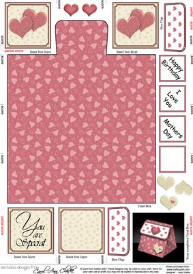 Romantic Hearts 3D Fancifold Treat Favour Box