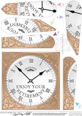 Retirement Clock Fan Pyramage Topper