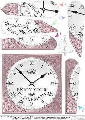 Retirement Clock Fan Pyramage Topper