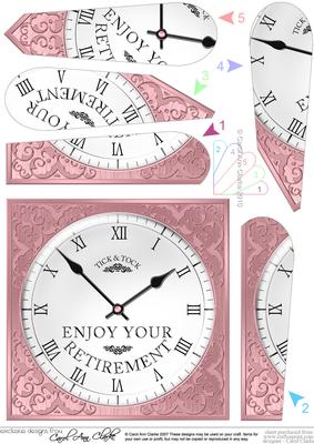 Retirement Clock Fan Pyramage Topper