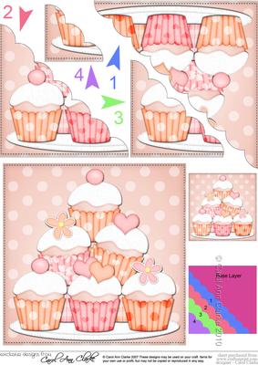 Cupcakes Felties Scallop Corner Side Stacker Topper