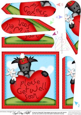 Hamish Scottie Dog Get Well Heart Fan Pyramage Topper