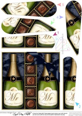 Mr & Mr Champers N Chocs Fan Pyramage Topper