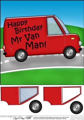 8 x 8 Happy Birthday Mr Van Man with 3D Decoupage