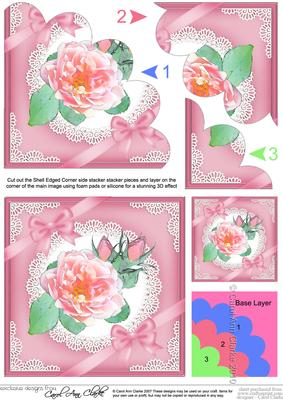 Rose and Lace Shell Edged Corner Side Stacker