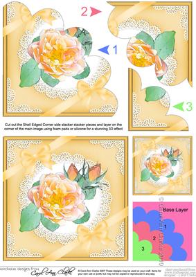 Rose and Lace Shell Edged Corner Side Stacker