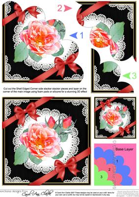 Rose and Lace Shell Edged Corner Side Stacker