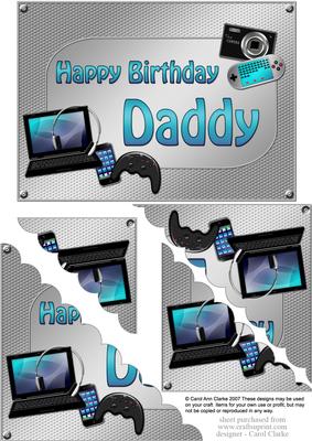 5x7 Gadgets N Gizmos Birthday Daddy Scallop Corner Stacker