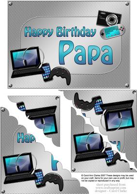 5x7 Gadgets N Gizmos Birthday Papa Scallop Corner Stacker