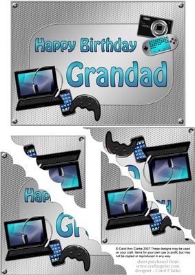 5x7 Gadgets N Gizmos Birthday Grandad Scallop Corner Stacker