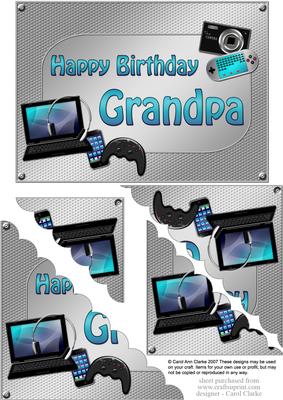 5x7 Gadgets N Gizmos Birthday Grandpa Scallop Corner Stacker