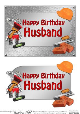 5x7 Birthday Husband Handyman Tools 3D Decoupage