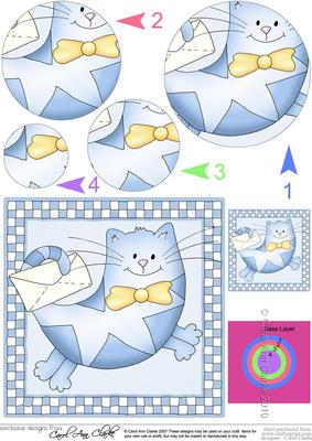 Cute Cat Circle Pyramage Topper