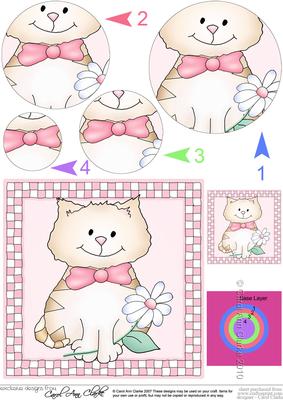 Cute Cat Circle Pyramage Topper