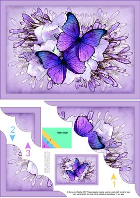 A5 Butterflies N Flowers Scallop Corner Side Stacker
