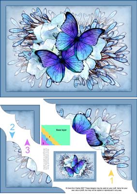 A5 Butterflies N Flowers Scallop Corner Side Stacker