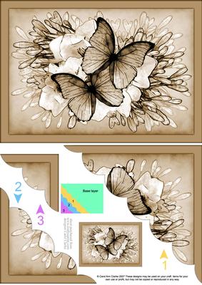 A5 Butterflies N Flowers Scallop Corner Side Stacker