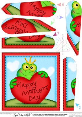 Freddy Frog Mothers Day Heart Fan Pyramage Topper