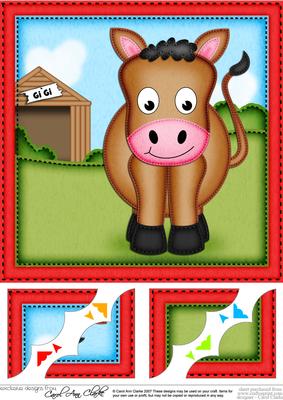 8 x 8 Gigi the Horse Scalloped Corner Topper