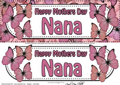 Large Dl Mothers Day Nana Butterflies 3D Decoupage