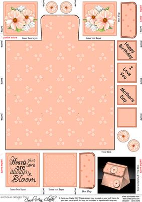 Pretty Floral 3D Fancifold Treat Favour Box