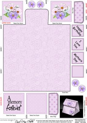 Soft Pastel Blooms 3D Fancifold Treat Favour Box