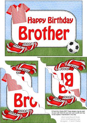 5x7 Football Birthday Brother Scallop Corner Stacker