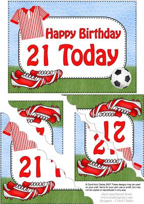 5x7 Football Birthday 21 Today Scallop Corner Stacker