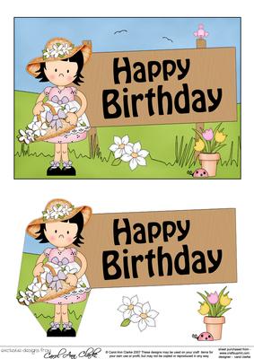 5x7 Girlz Suzi Birthday 3D Step by Step Decoupage