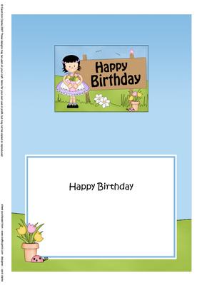 5x7 Girlz Suzi's Flowers Birthday Matching Insert
