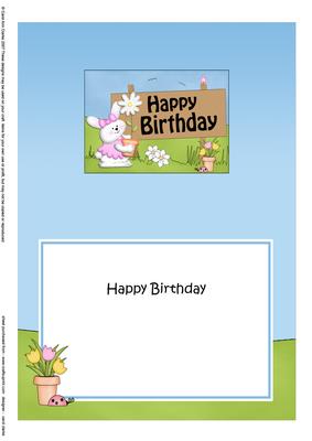 5x7 Little Bunny Girl Birthday Matching Insert