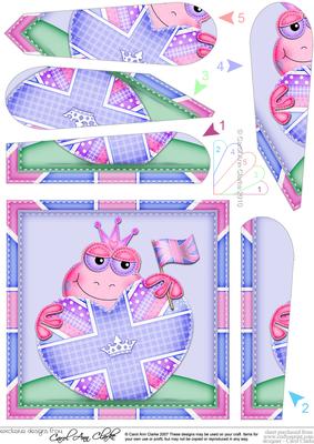 Freya Frog's Union Jack Flag Heart Fan Pyramage Topper