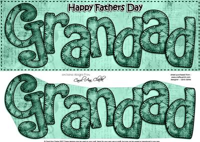 Large Dl Fathers Day Grandad Clocks 3D Decoupage