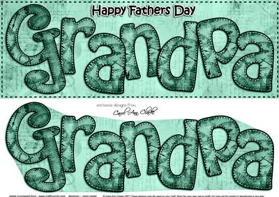Large Dl Fathers Day Grandpa Clocks 3D Decoupage