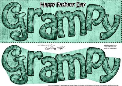 Large Dl Fathers Day Grampy Clocks 3D Decoupage