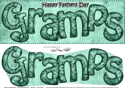Large Dl Fathers Day Gramps Clocks 3D Decoupage