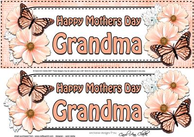 Large Dl Mothers Day Grandma Floral Butterflies 3D Decoupage