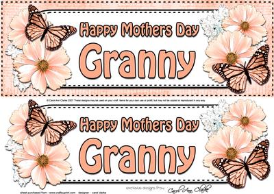 Large Dl Mothers Day Granny Floral Butterflies 3D Decoupage