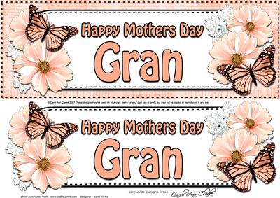 Large Dl Mothers Day Gran Floral Butterflies 3D Decoupage