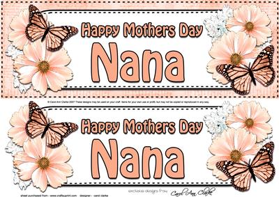 Large Dl Mothers Day Nana Floral Butterflies 3D Decoupage