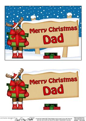 Xmas Dad Rudolph Signpost 5x7 Easicut Decoupage