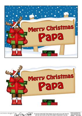 Xmas Papa Rudolph Signpost 5x7 Easicut Decoupage
